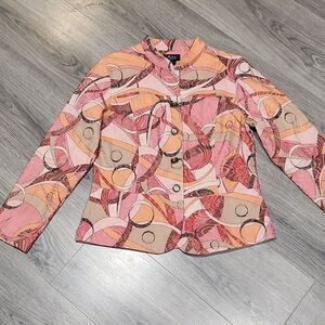 Vintage Geometric Mockneck Blazer